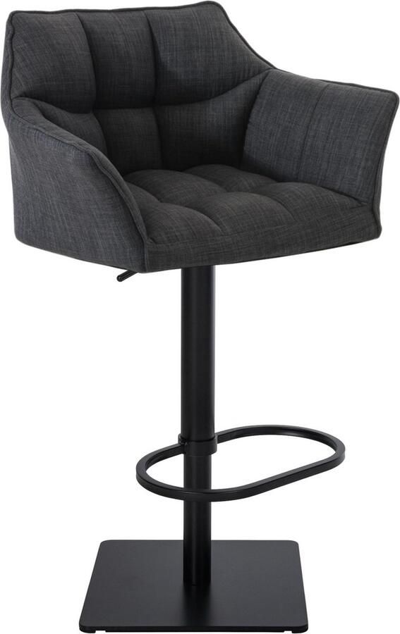 Clp Damaso Barkruk armleuning met rugleuning met voetensteun verstelbaar Stof donkergrijs zwart