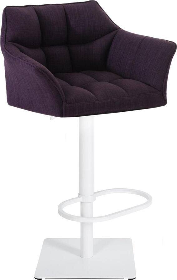CLP Damaso Barkruk armleuning met rugleuning met voetensteun verstelbaar Stof purper wit - Foto 1