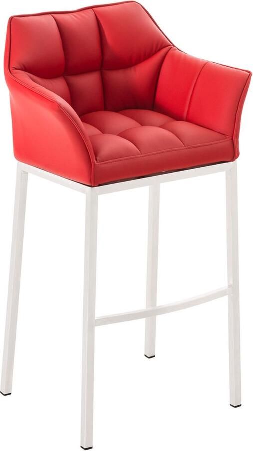 Clp Damaso Barkruk Vast frame Kunstleer Rood Wit