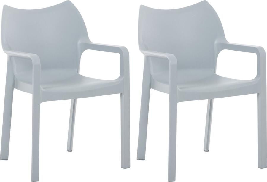 Clp Diva Set van 2 tuinstoelen Kunststof licht grijs