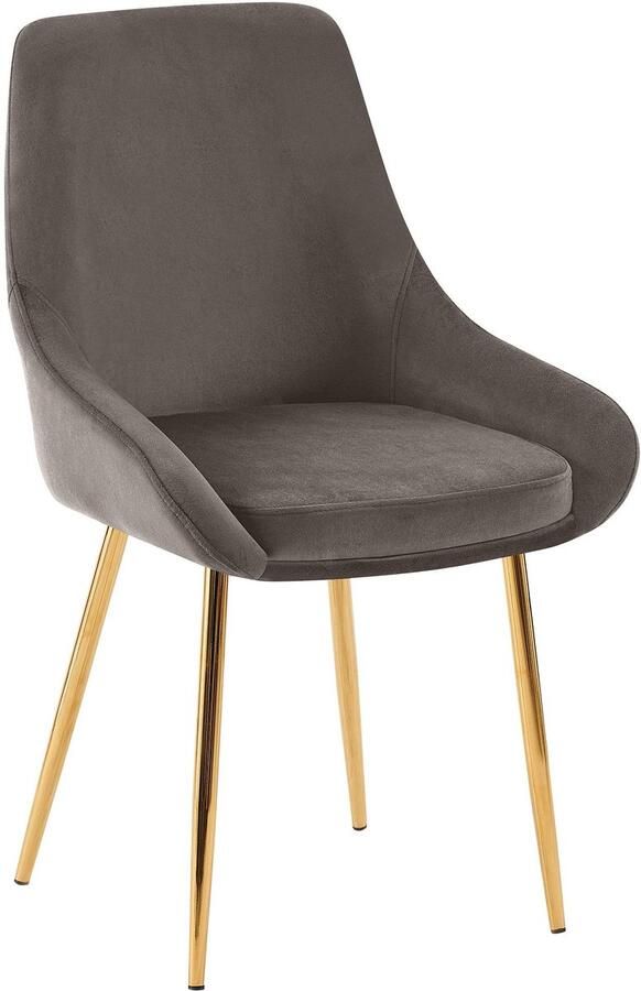 CLP Elmira Eetkamerstoel Klassiek Met rugleuning Met armleuning Met rugleuning Velvet goud antraciet