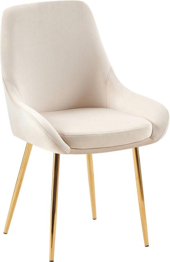 CLP Elmira Eetkamerstoel Klassiek Met rugleuning Met armleuning Met rugleuning Velvet goud creme