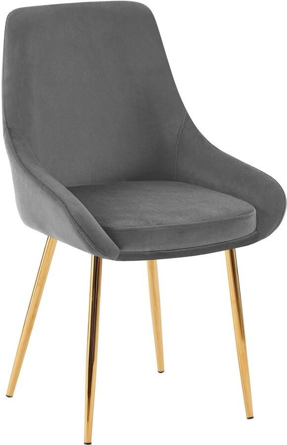 CLP Elmira Eetkamerstoel Klassiek Met rugleuning Met armleuning Met rugleuning Velvet goud donkergrijs