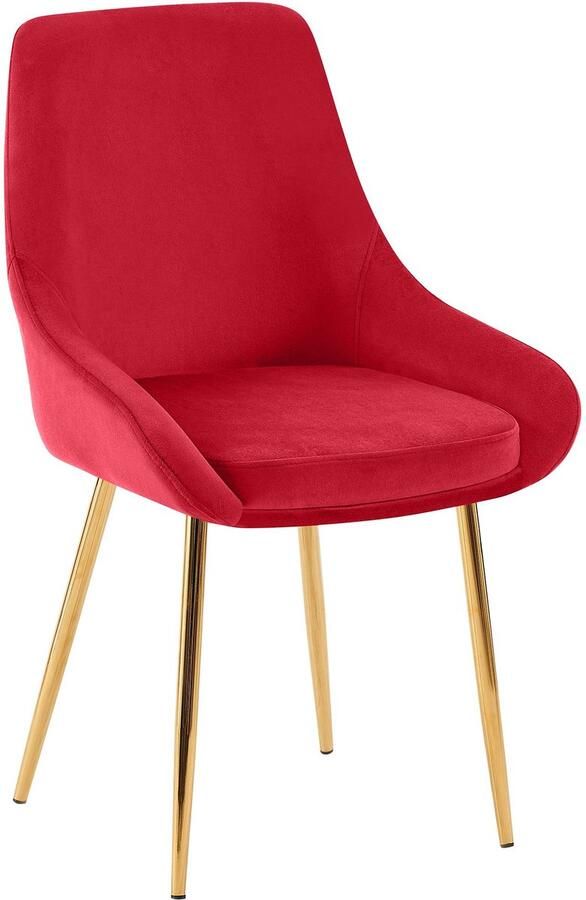 CLP Elmira Eetkamerstoel Klassiek Met rugleuning Met armleuning Met rugleuning Velvet goud rood