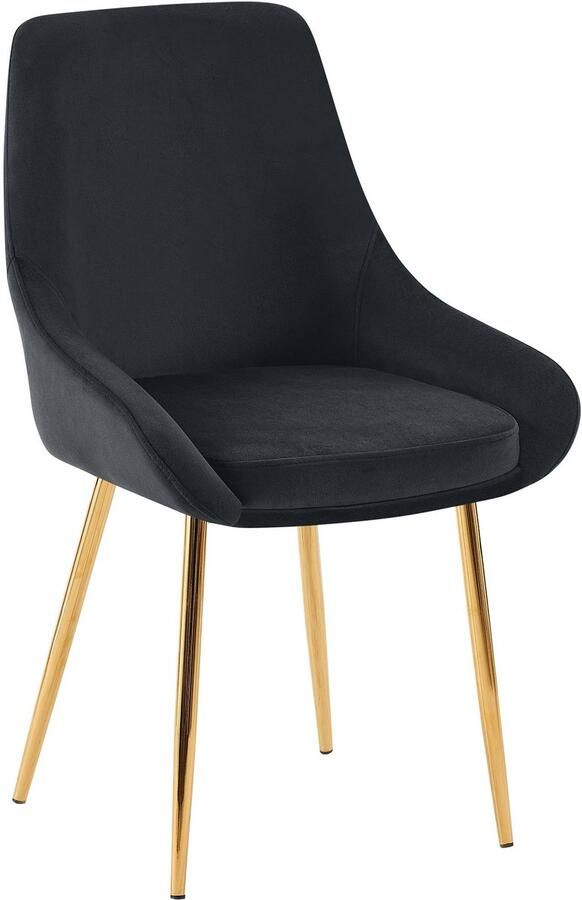 CLP Elmira Eetkamerstoel Klassiek Met rugleuning Met armleuning Met rugleuning Velvet goud zwart