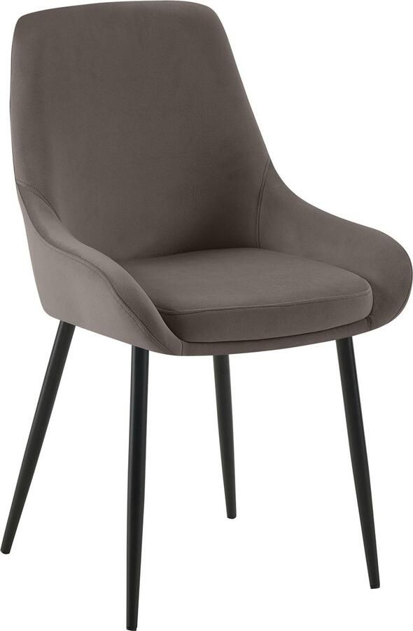 Clp Elmira Eetkamerstoel Klassiek Met rugleuning Met armleuning Met rugleuning Velvet Fluweel Metaal mat zwart antraciet