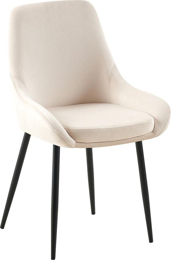 Clp Elmira Eetkamerstoel Klassiek Met rugleuning Met armleuning Met rugleuning Velvet Fluweel Metaal mat zwart creme