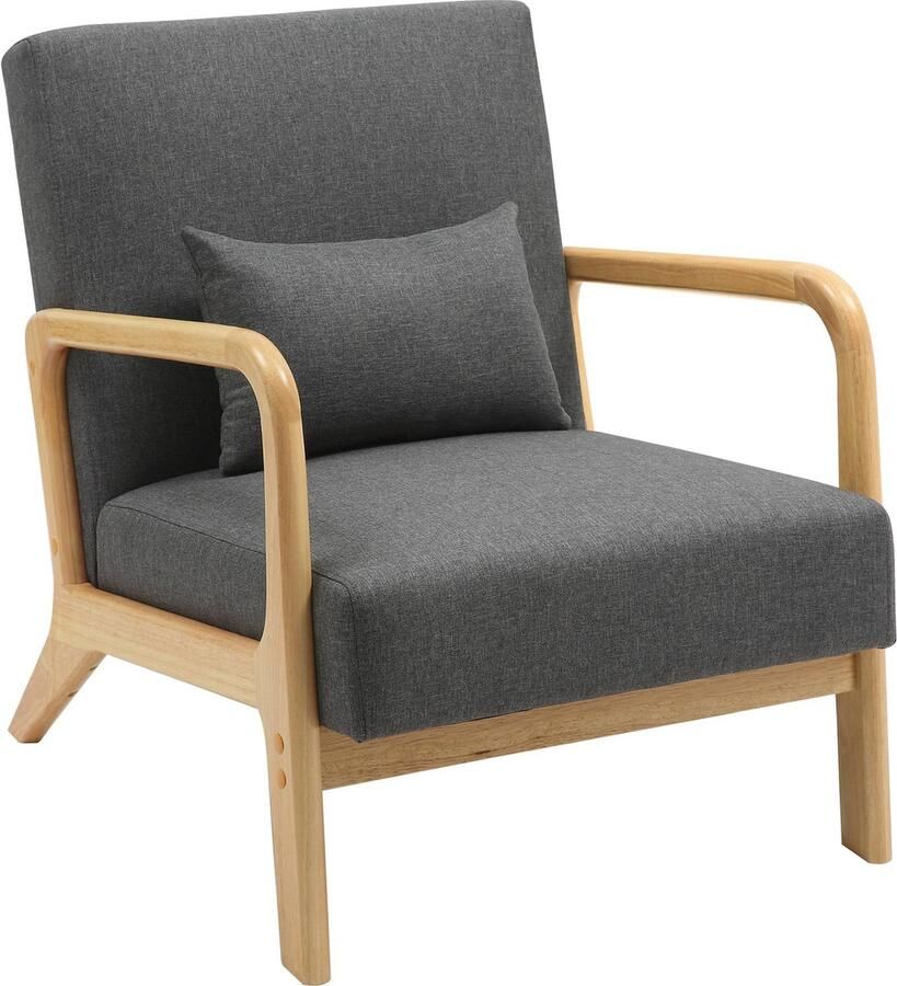 CLP Fauteuil Hibbing Met armleuning volwassen Relax Design Landelijk Stof donkergrijs
