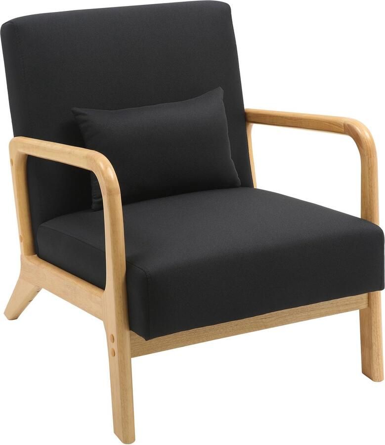 CLP Fauteuil Hibbing Met armleuning volwassen Relax Design Landelijk Stof zwart