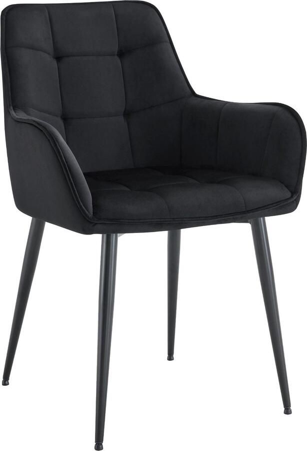 CLP Ferndale eetkamerstoel fauteuil met beklede fluwelen hoes zwart