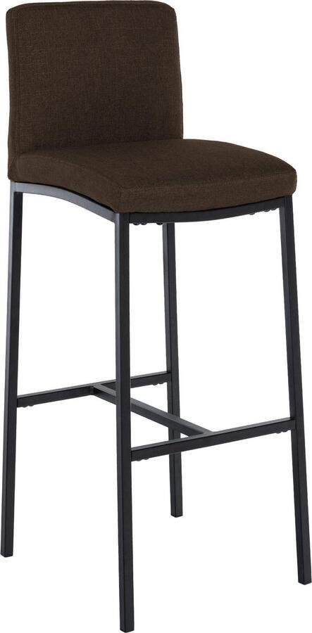 CLP Freeport Barkruk met rugleuning zwart met vier poten en voetsteun zwart bruin