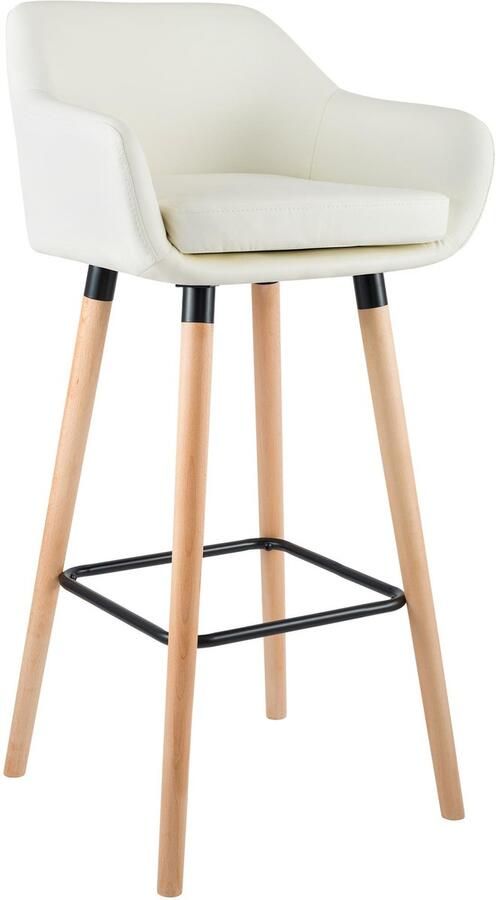 CLP Grant Barkruk Met rugleuning Kunstleer creme natura