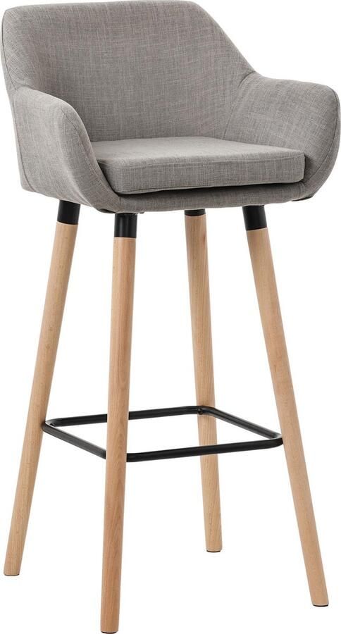 CLP Grant Barkruk Met rugleuning Stof grijs