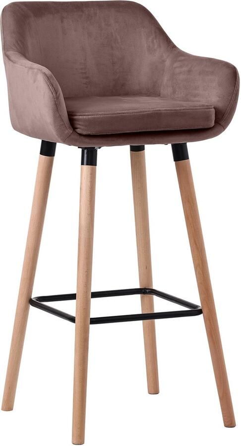 CLP Grant Barkruk Met rugleuning Velvet Fluweel koffie