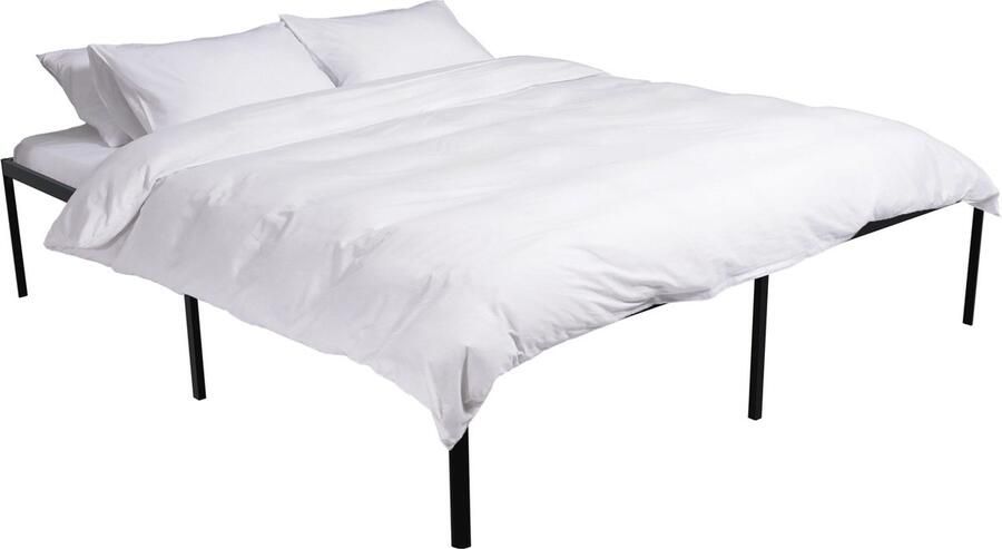 CLP Hamlin Bed met opbergruimte met lattenbodem Robuust bedframe Bedombouw Ledikant Met stoer zwart frame zwart 200x180x41 cm