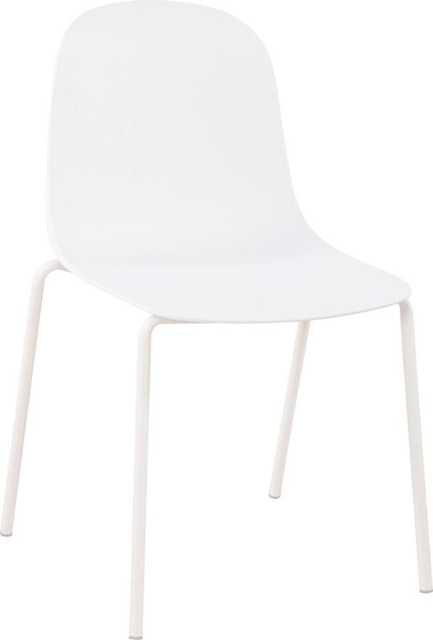 Clp Hardin Stapelstoel voor buiten Weerbestendig en UV-bestendig Frame van gepoedercoat metaal Buitenstoel Kunststof wit