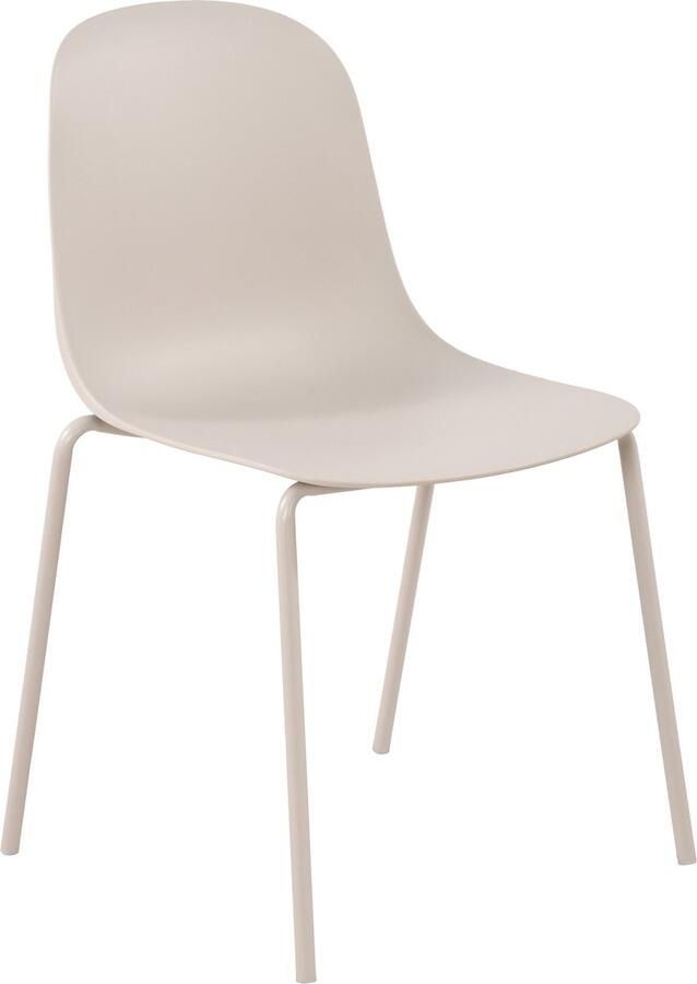 Clp Hardin Stapelstoel voor buiten Weerbestendig en UV-bestendig Frame van gepoedercoat metaal Buitenstoel Kunststof licht grijs