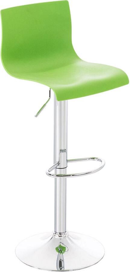 CLP Hover Barkruk Met rugleuning Voetsteun Kunststof Metaal in chroomoptiek groen