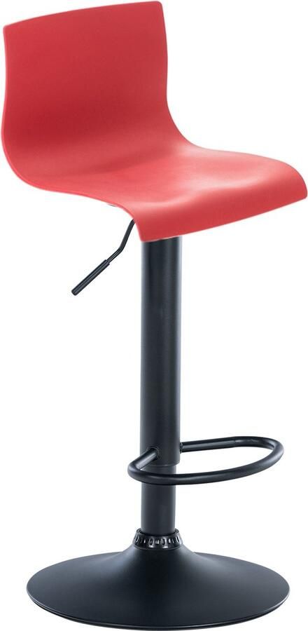 Clp Hoover Barkruk Met rugleuning Voetsteun Kunststof Metaal mat zwart rood