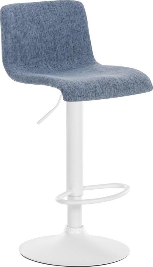 Clp Hover Barkruk Stof Metaal mat wit blauw