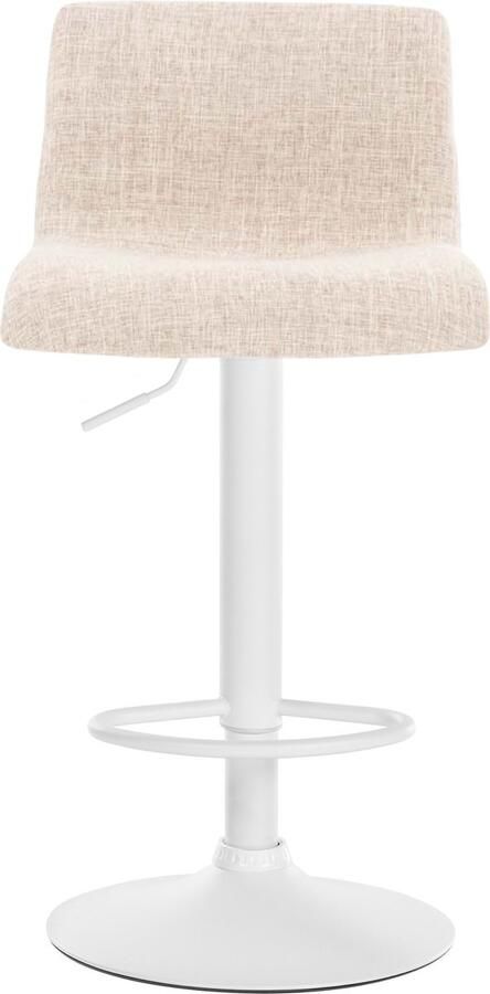 Clp Hoover Barkruk Stof Metaal mat wit creme - Foto 2