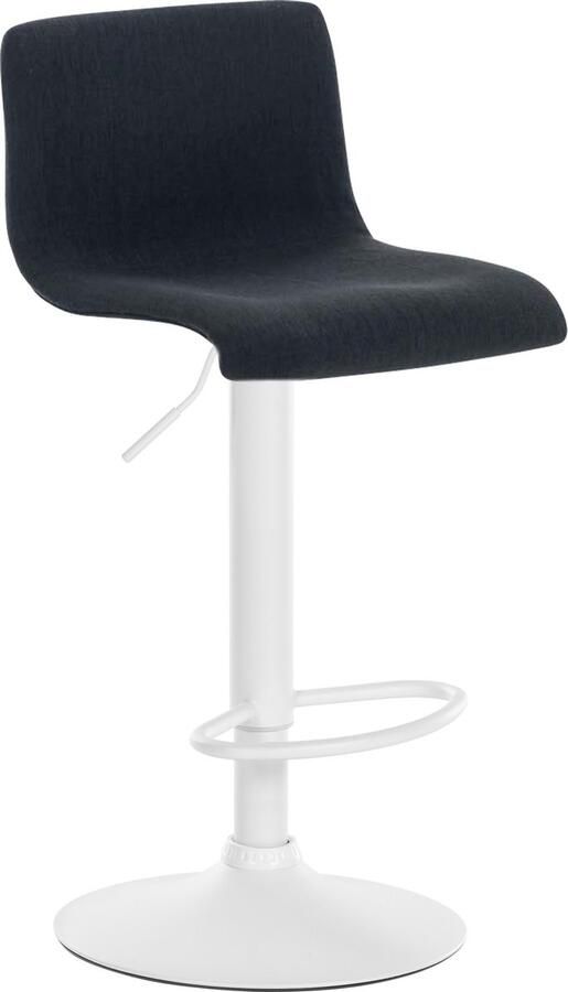 Clp Hover Barkruk Stof Metaal mat wit zwart