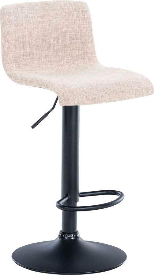 Clp Hoover Barkruk Stof Metaal mat zwart creme