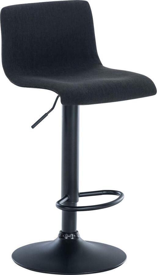 CLP Hover Barkruk Stof Metaal mat zwart