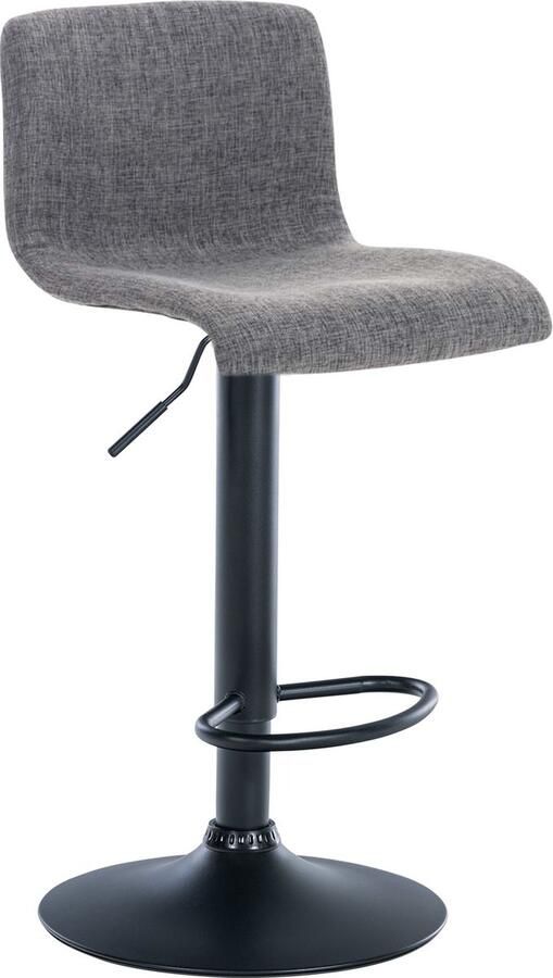 Clp Hoover Barkruk Stof Metaal mat zwart licht grijs