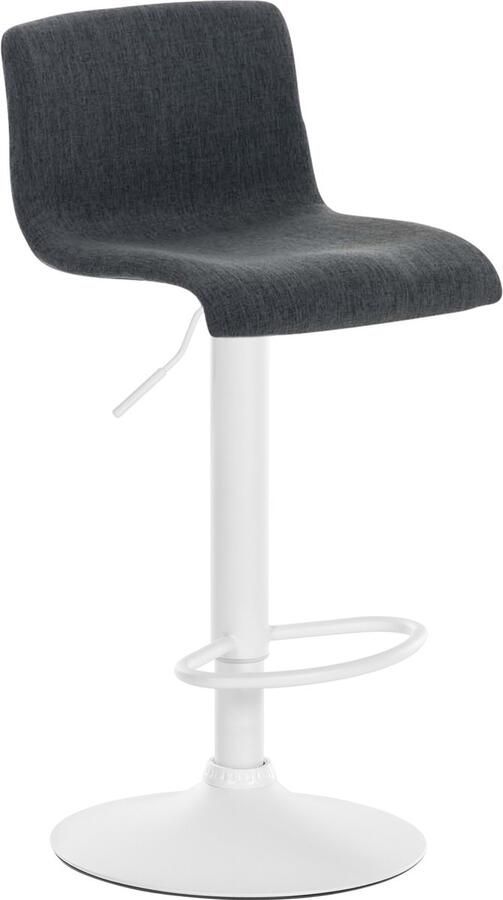 Clp Hoover Barkruk Stof Metaal mat wit donkergrijs