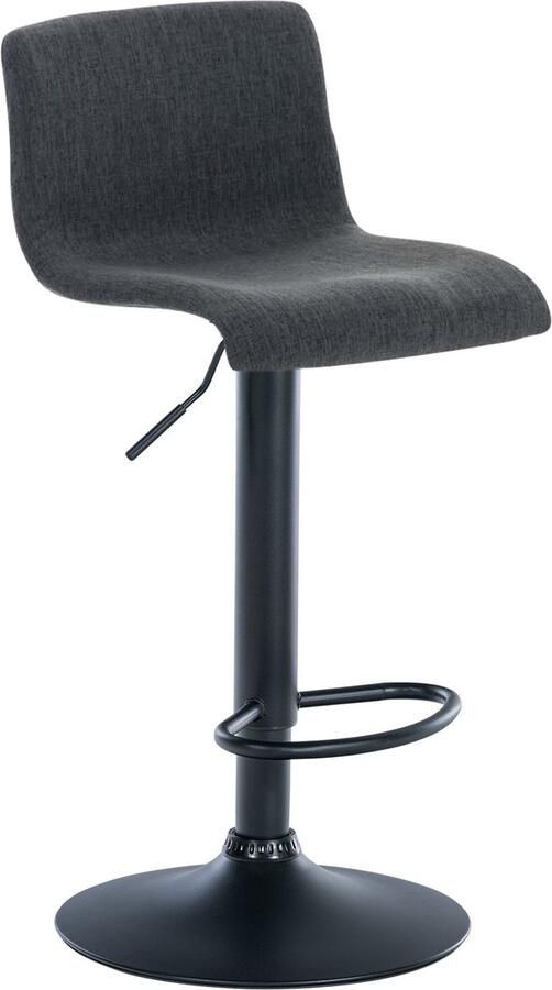 Clp Hoover Barkruk Stof Metaal mat zwart donkergrijs