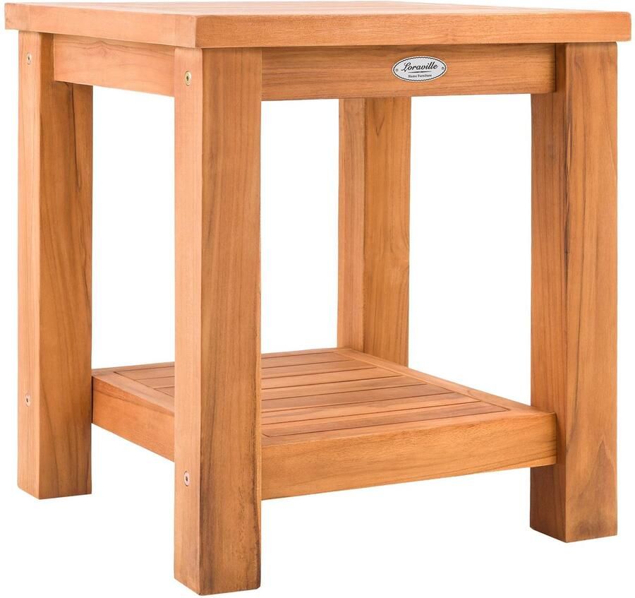 CLP Keaton Bijzettafel buiten weerbestendig tuintafel teaktafel voor tuin terras en balkon teak