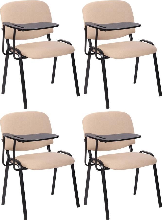 Clp Ken Set van 4 stoelen Met klaptafel Stof creme