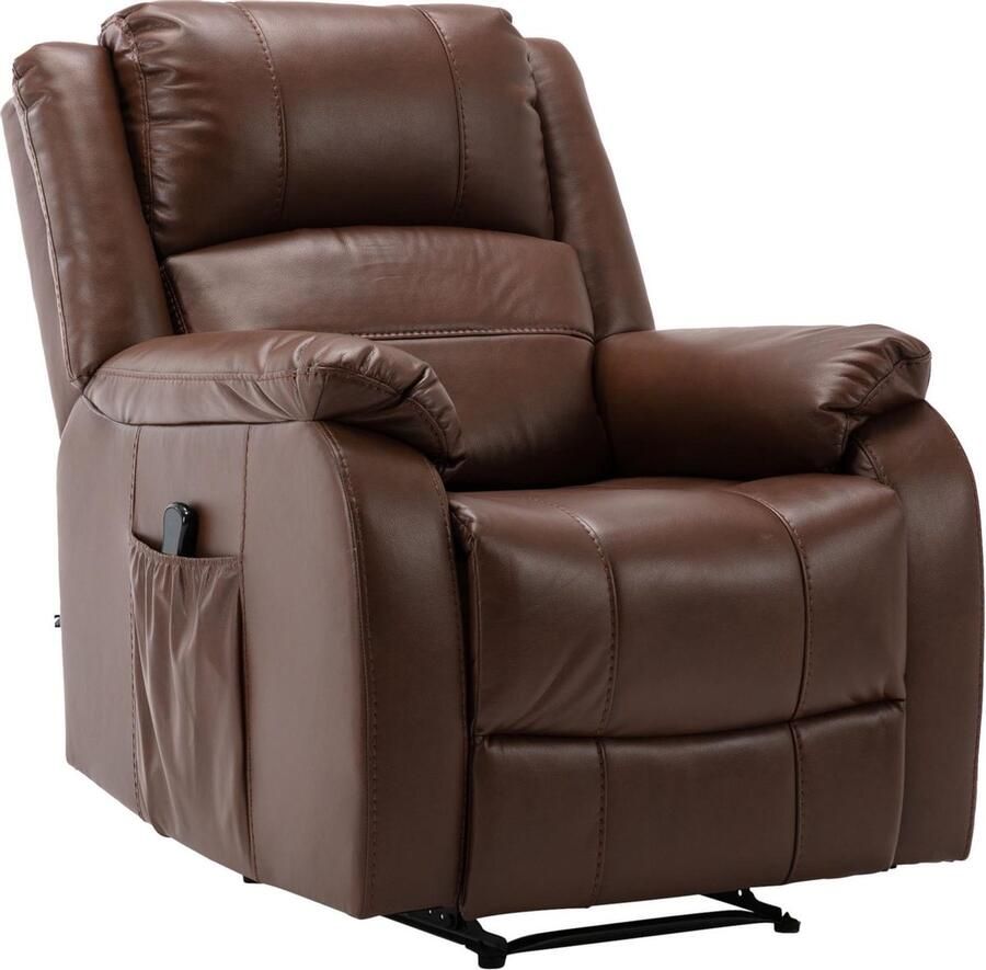 CLP Kerpen Fauteuil met massagefunctie licht bruin Imitatieleer