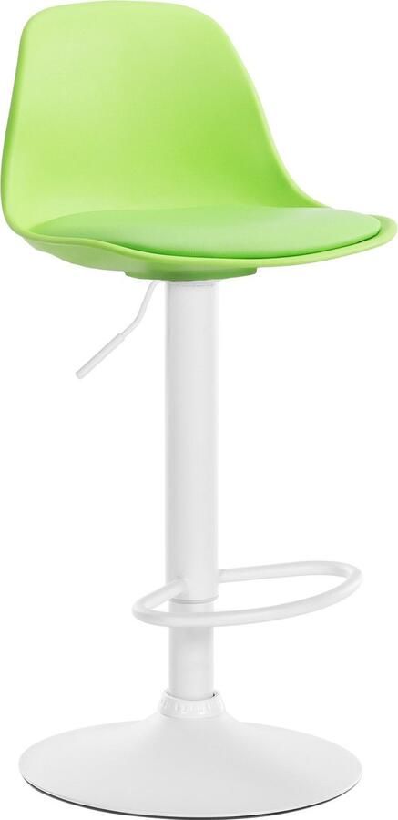 CLP Kiel Barkruk Met rugleuning Verstelbaar Voetsteun Kunststof groen wit