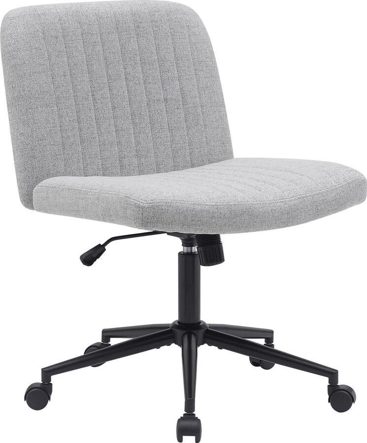 CLP Kingman bureaustoel met rugleuning in hoogte verstelbaar draaibaar licht grijs Stof