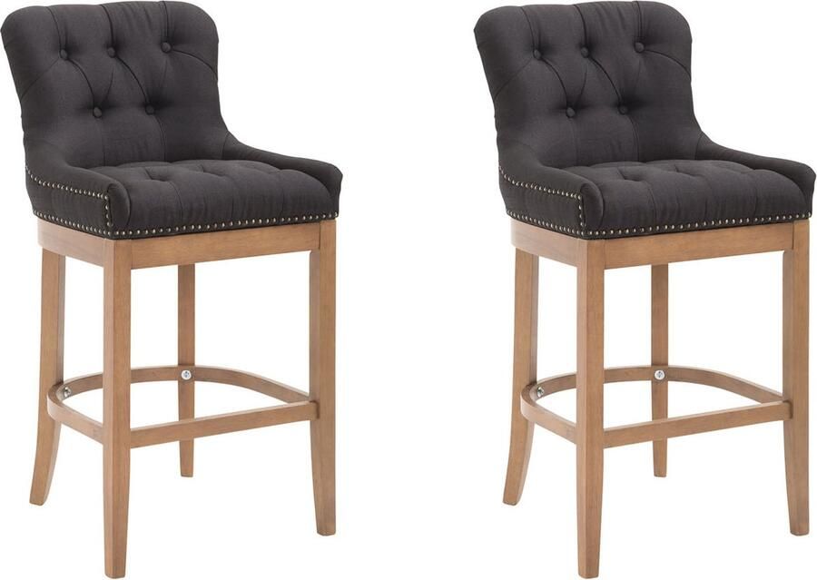 Clp Lakewood Set van 2 barkrukken Stof Zwart Onderstel : antiek licht