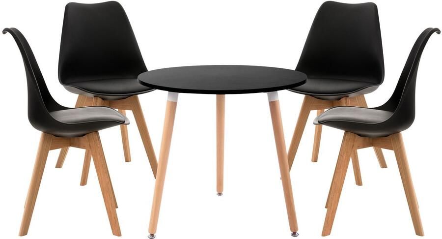 CLP Lansgar Woonkamer set Eethoek zwart