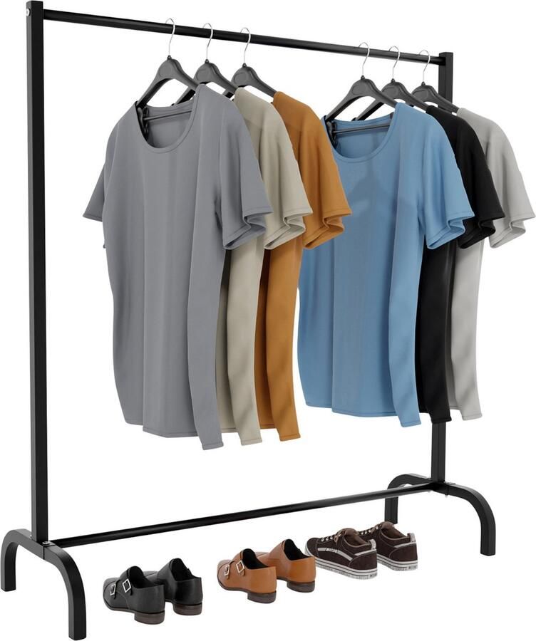 Clp Lara Kledingrek Kledingstandaard Dressboy Metaal zwart 120x38x120 cm