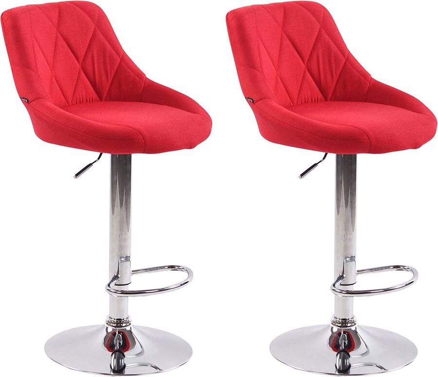 Clp Lazio Set van 2 barkrukken Stof Rood