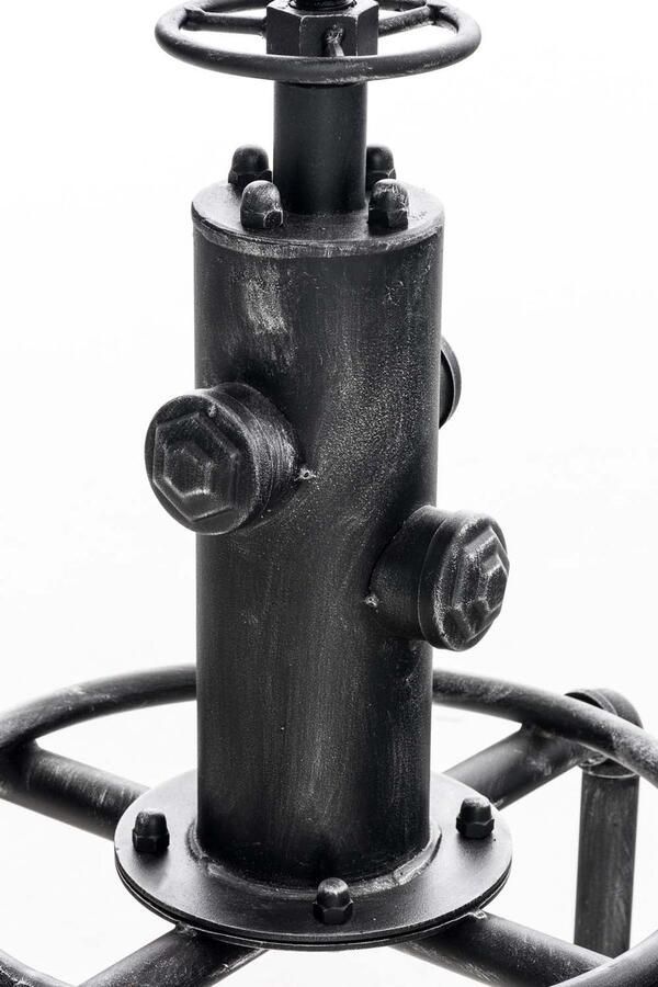 CLP Lumos Barkruk Industrieel In Hoogte Verstelbaar Houten Zitting Metalen Onderstel Zonder Rugleuning Ø32 5 cm antiek zilver antiek zilver - Foto 2