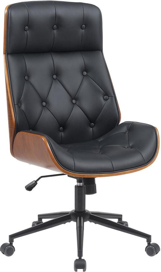 CLP Martil Bureaustoel ergonomische voor volwassenen Chesterfield-look hoogte verstelbaar kantelmechanisme zwart