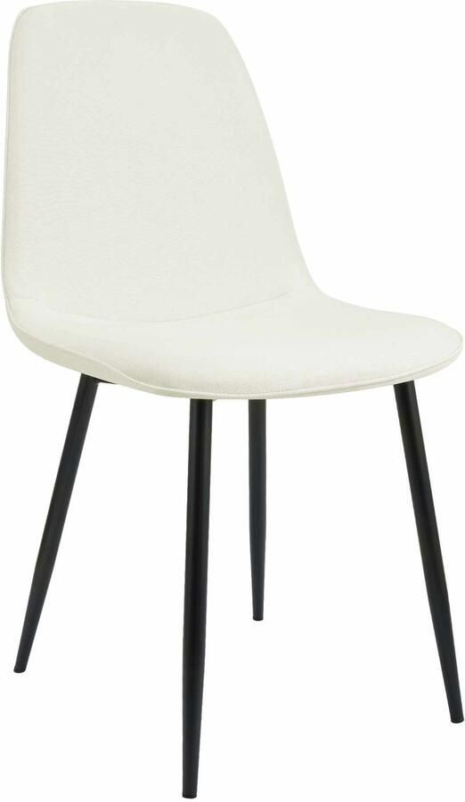 CLP Maryam Eetkamerstoel klassiek met rugleuning zwart metalen frame belastbaar tot 150 kg Stof creme