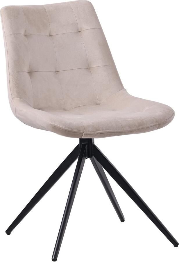 CLP Merna Eetkamerstoel klassiek Draaibaar zonder armleuning met rugleuning creme Fluweel