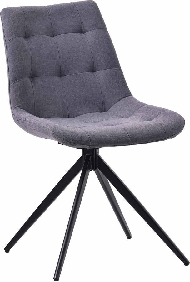 CLP Merna Eetkamerstoel klassiek Draaibaar zonder armleuning met rugleuning donkergrijs Stof