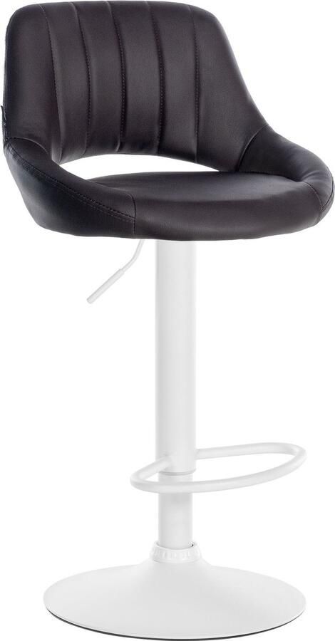 CLP Milet Barkruk Met rugleuning Verstelbaar Kunstleer bruin wit