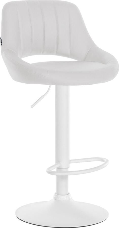 CLP Milet Barkruk Met rugleuning Verstelbaar Kunstleer wit wit