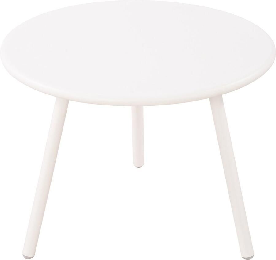 Clp Minot Salontafel Rond Bijzettafel loungetafel Rond Tuintafel voor buiten en binnen weer- en UV-bestendig wit