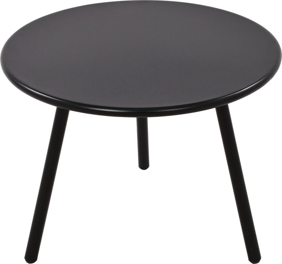 Clp Minot Salontafel Rond Bijzettafel loungetafel Rond Tuintafel voor buiten en binnen weer- en UV-bestendig zwart