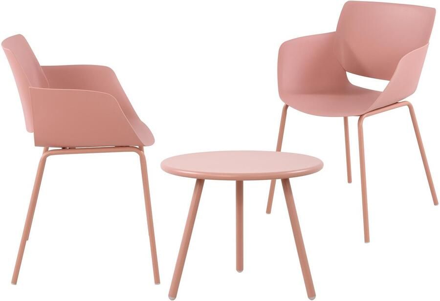 Clp Minota Tuinset Set van Minot tafel en Alpena stoelen weerbestendig UV-bestendig roze 2 stoelen